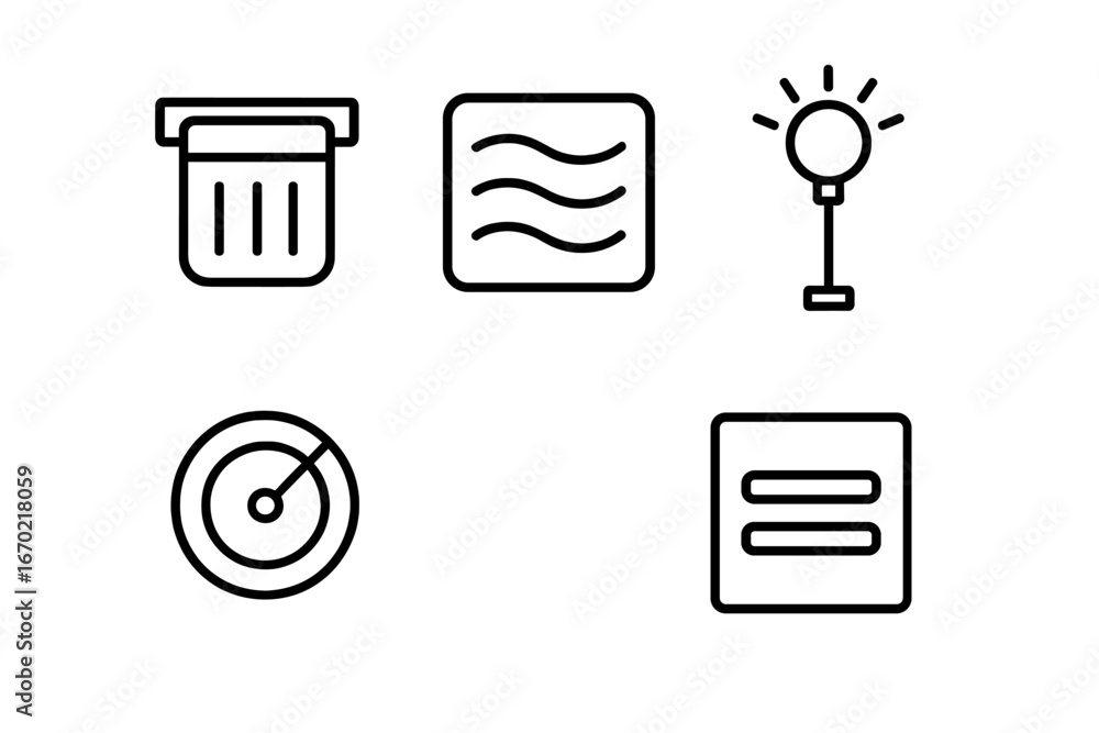 Poster various vector icons representing technology and data concepts