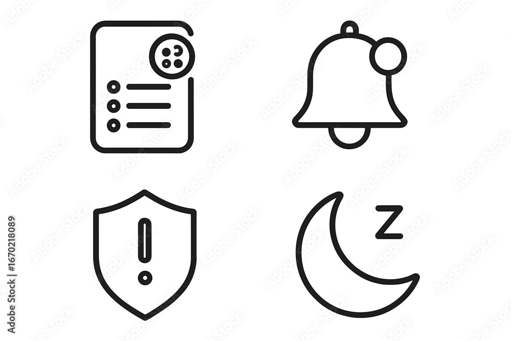 Poster vector illustration of icons representing notifications and alerts