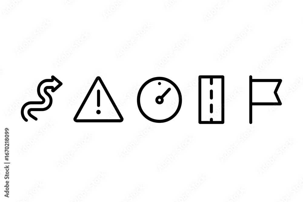 Poster warning symbols and indicators in a vector illustration format