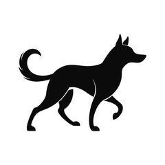 Playful dog chasing its tail silhouette icon