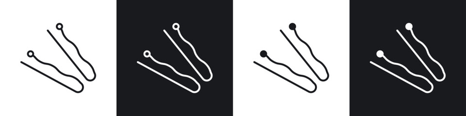 Bobby pin icons graphic vectors