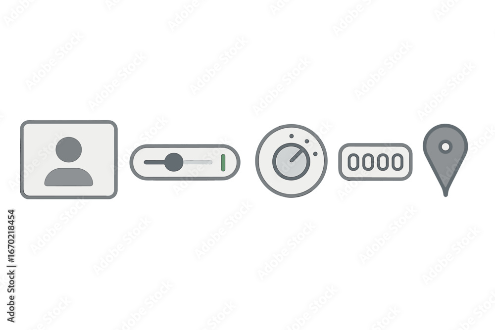 Poster vector art of ui elements for digital apps