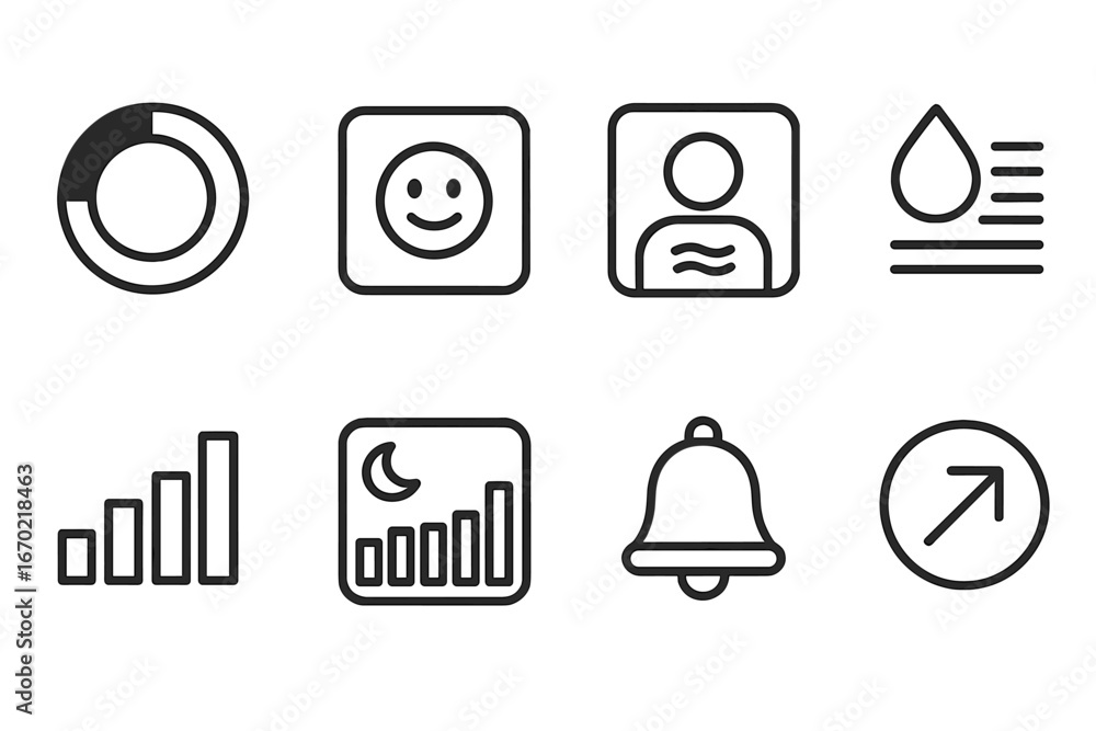Poster vector illustration of various simple icons for digital applications