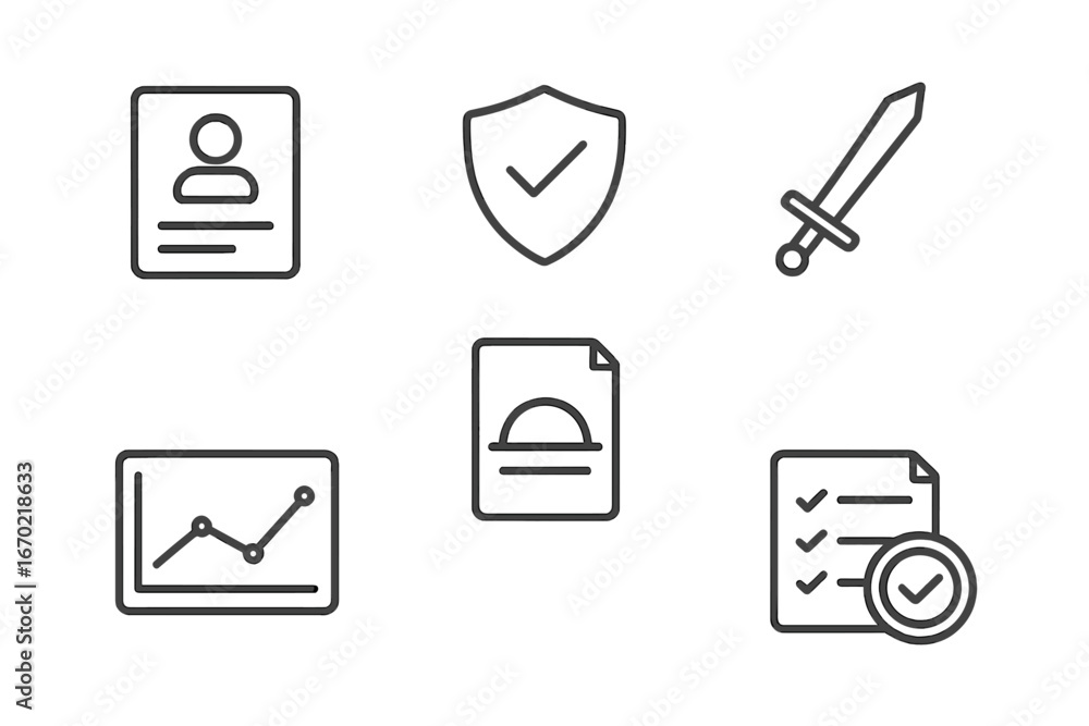 Poster vector icons for security and data analysis