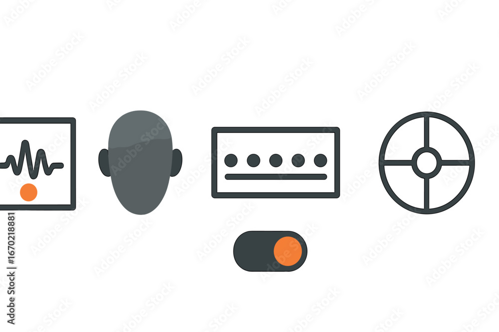 Aufkleber vector art of sound and visual control interface elements