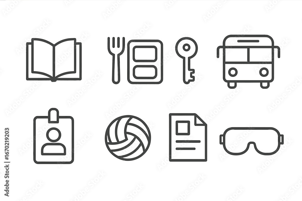 Poster vector art of everyday items and activities in a modern context