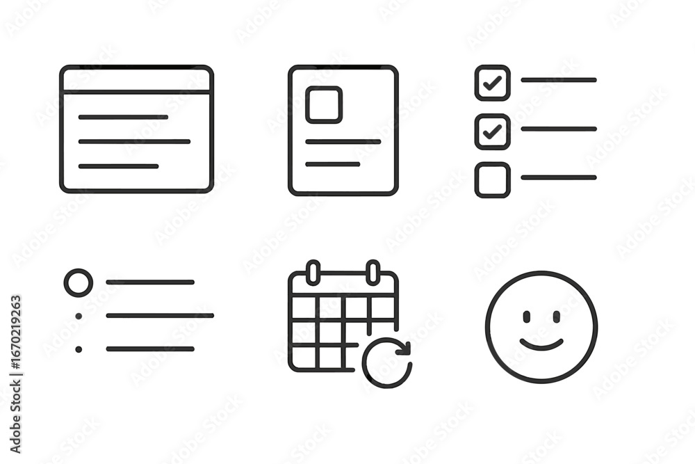 Poster minimalist vector icons for task management and organization tools