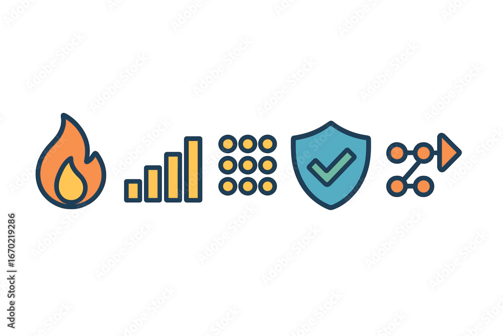 Poster visual representation of data analytics and security elements