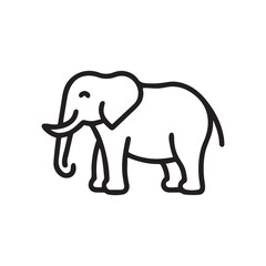Obraz premium Line art vector illustration of an elephant