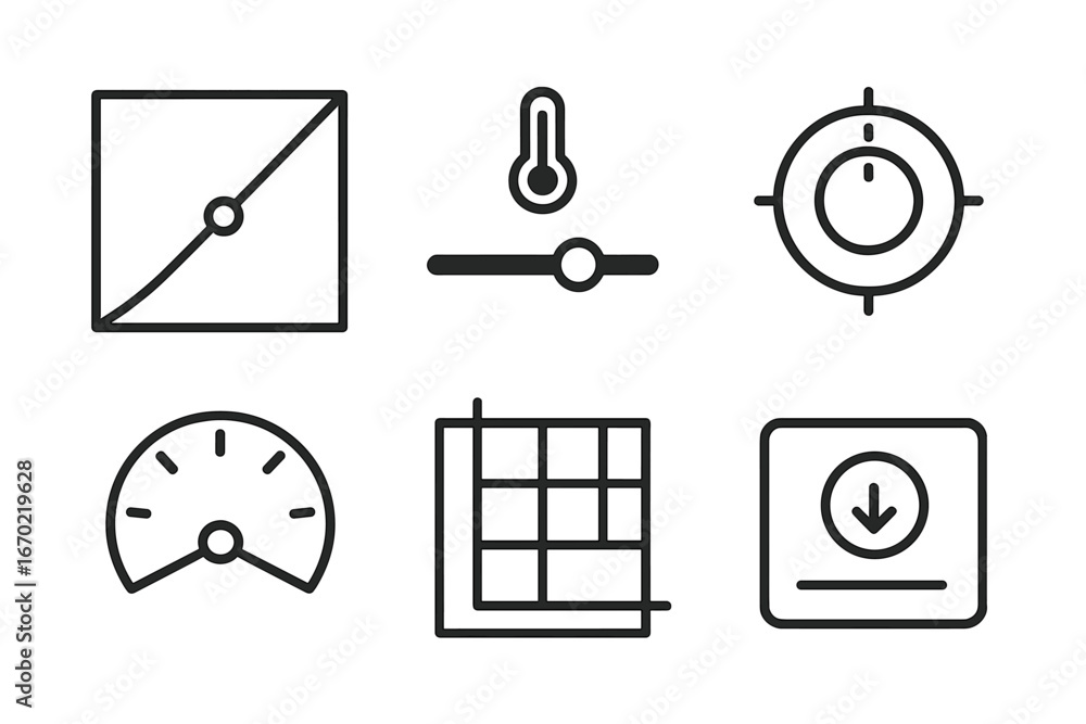 Poster vector illustration of measurement tools and indicators in flat design