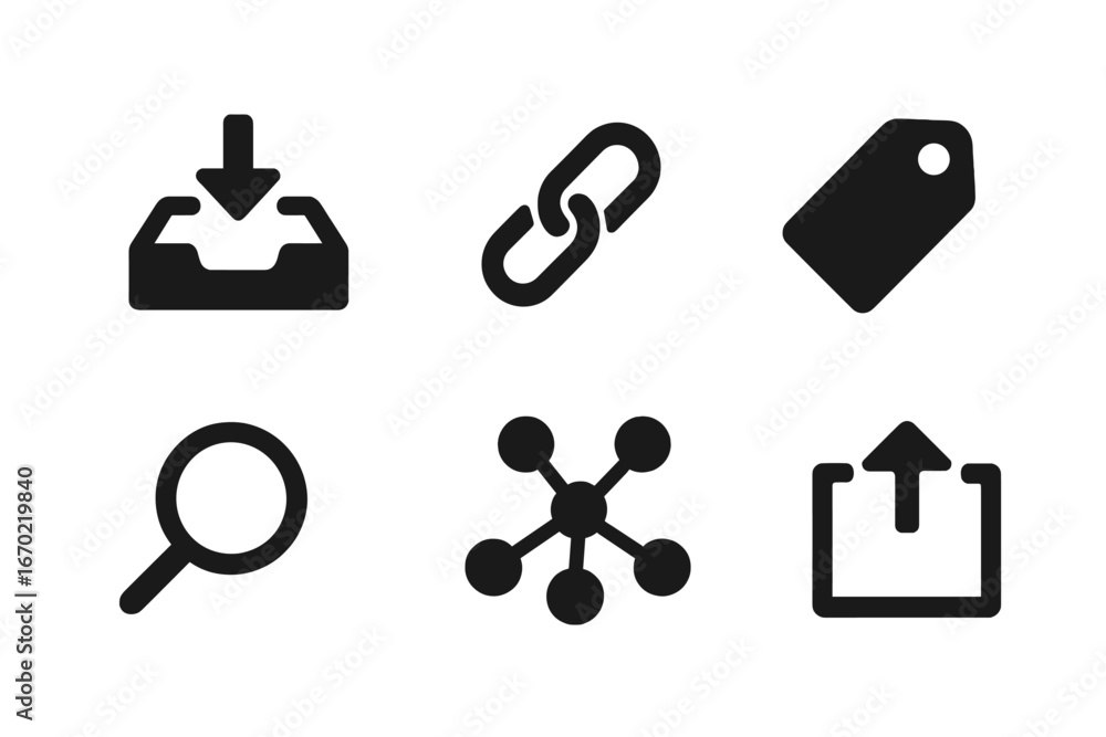 Poster vector illustration of digital icons for user interface design