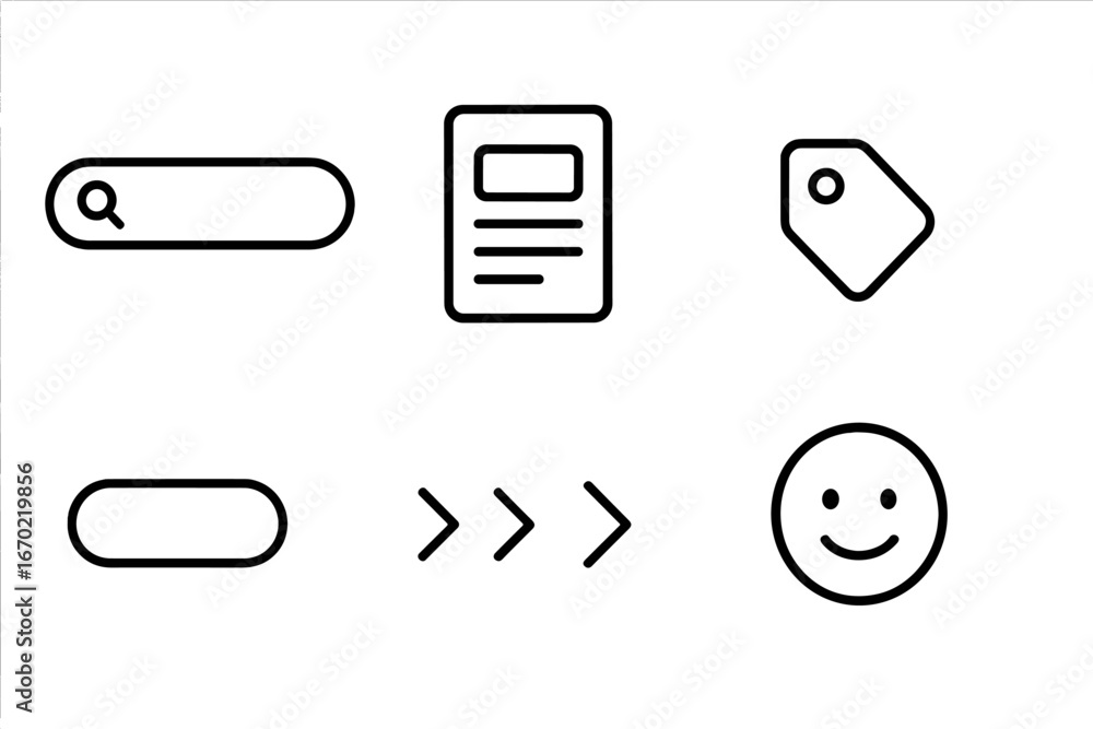 Poster vector illustration of simple icons for web and mobile design