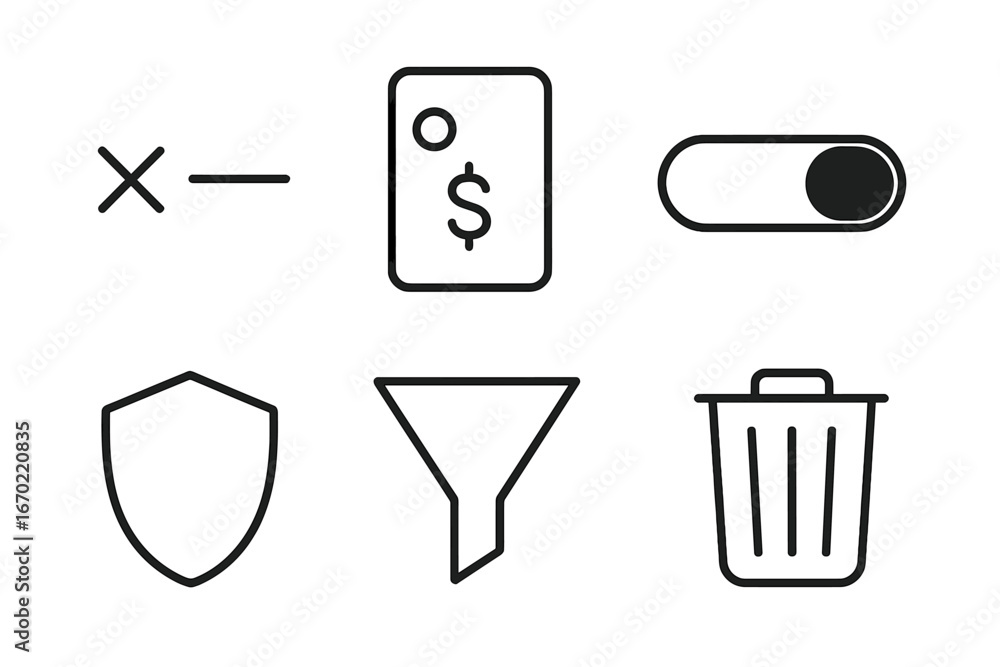 Aufkleber collection of simple vector icons for user interface design