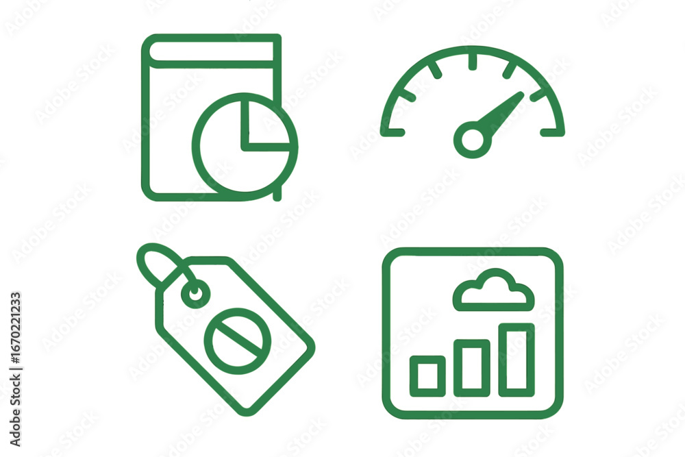 Poster vector art of business analytics tools for performance tracking