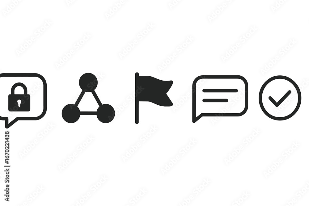 Poster vector icons for security and communication status