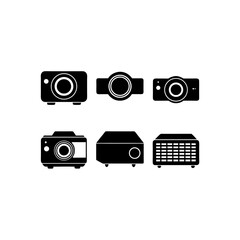 6 different digital projector silhouette vector ic