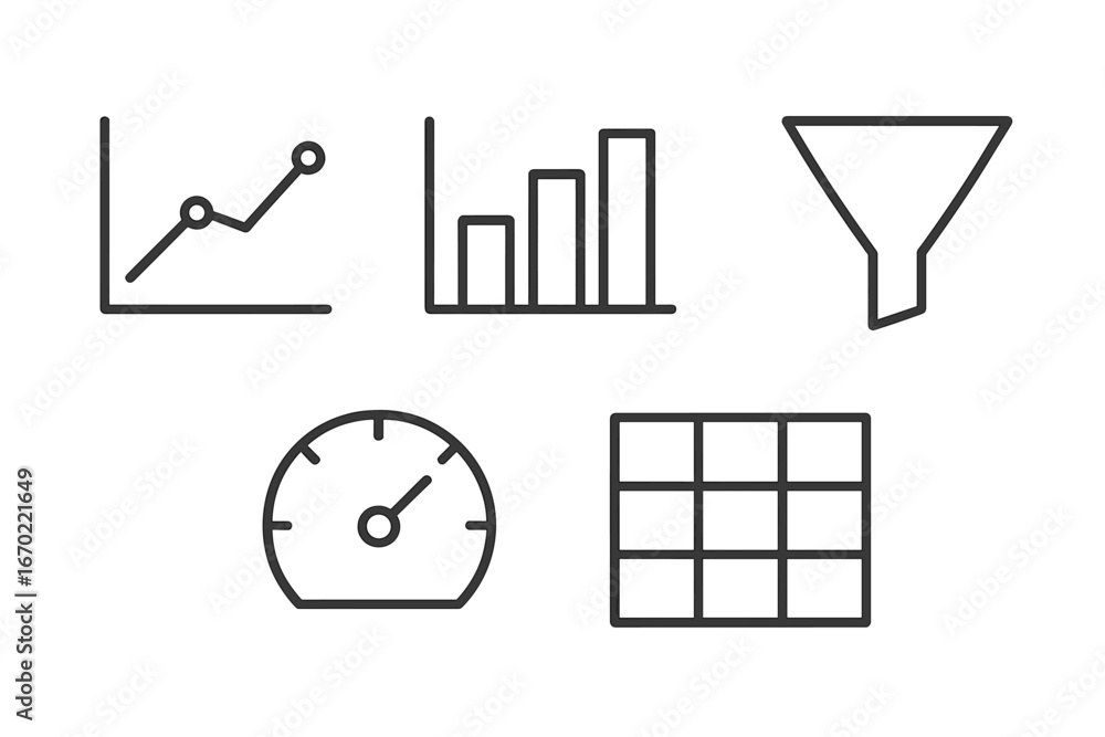 Poster vector illustration of data analysis tools in a business setting