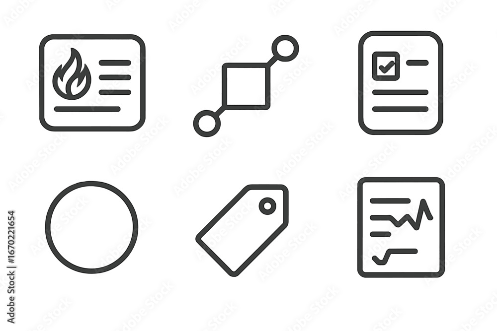 Poster vector illustration of various icons related to data and design