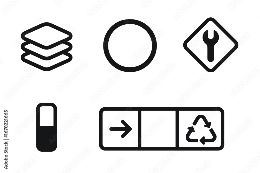 Poster vector illustration of various simple icons for design projects