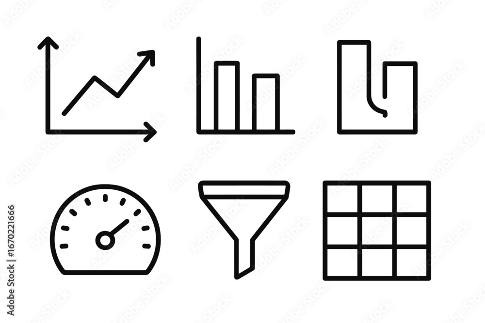 Aufkleber vector illustration of data analysis elements in simple design