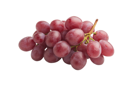 Fresh red grapes on a white isolate background, perfect for healthy eating concepts and nutrition-focused projects.