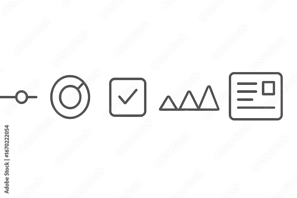 Poster vector illustration of simple icons representing various concepts