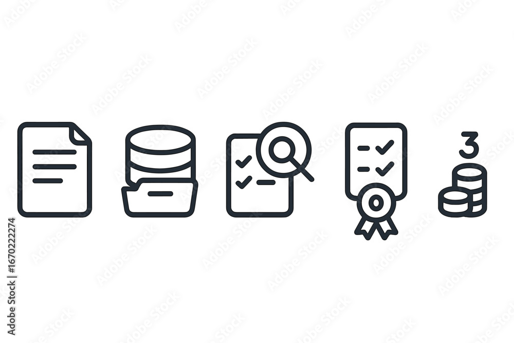 Poster document management icons for organization and efficiency
