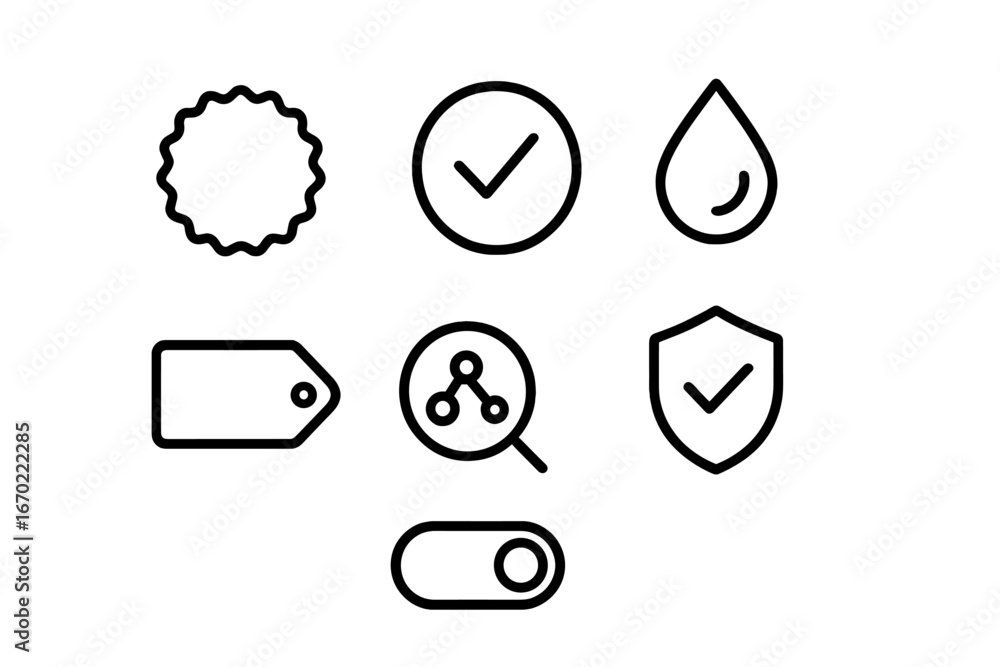 Poster collection of vector icons representing various concepts and actions