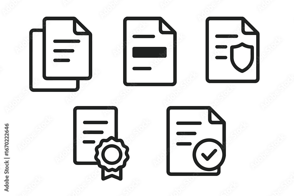 Poster vector illustration of various document types for business usage