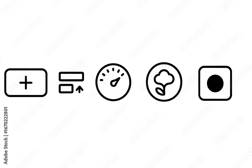 Poster digital interface icons for user interaction illustration