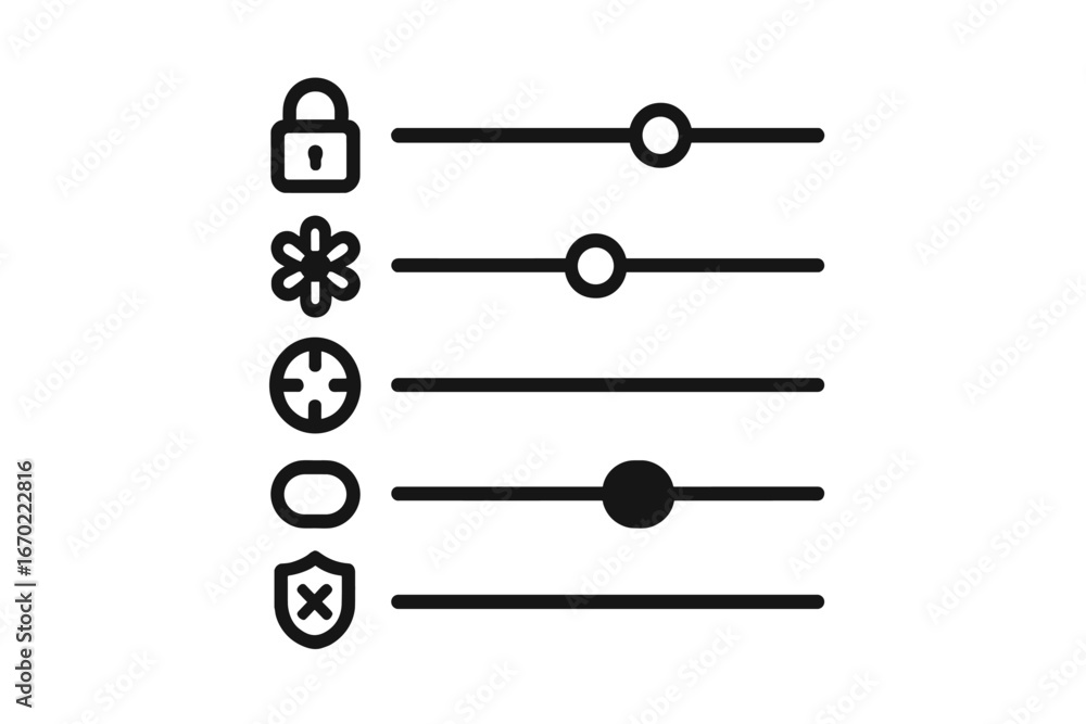 Poster vector illustration of user interface components for settings panel