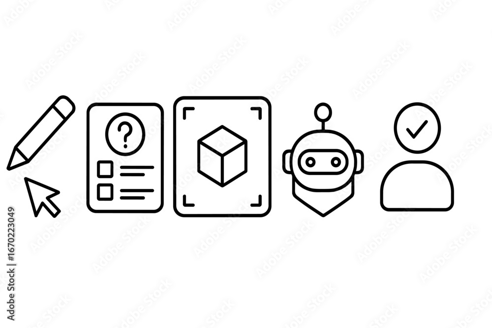 Poster vector illustration of digital tasks with icons for easy understanding