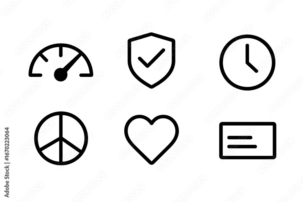 Poster vector illustration of various icons representing concepts and values