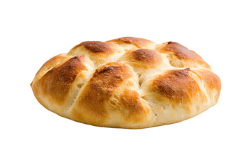 Freshly baked bread on white isolated background, perfect for culinary presentations and appetizing food photography.