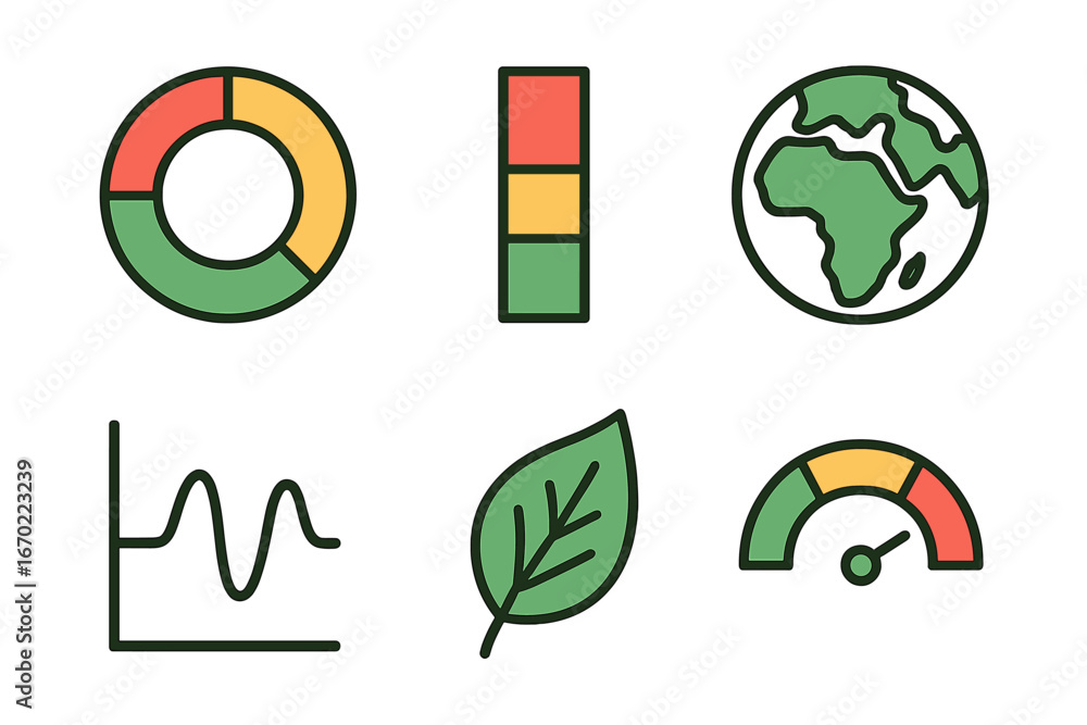 Poster data visualization with eco-friendly elements in vector design