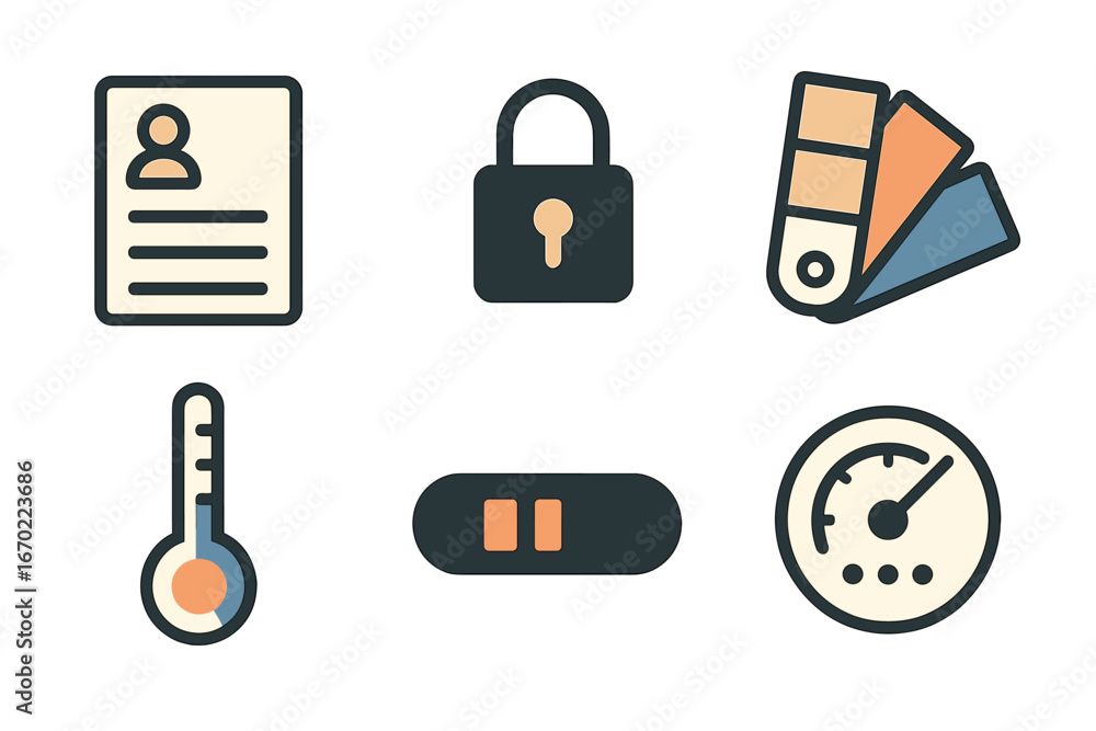 Poster vector art with diverse design and security icons