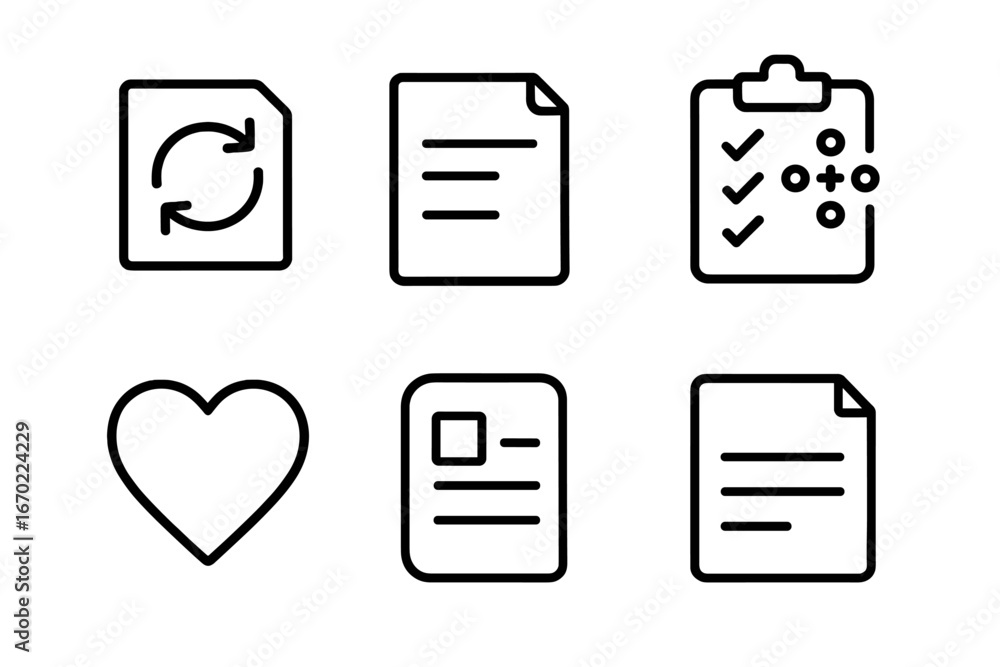 Poster vector set of document icons for business and personal use