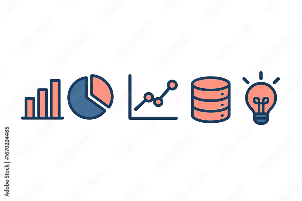 Poster visual elements displaying growth insights via graphics