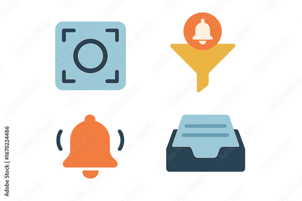 Aufkleber modern vector icons for alerts and notifications in digital design