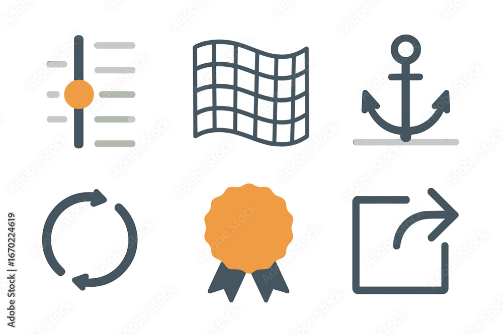 Poster vector illustration of icons representing various concepts for design