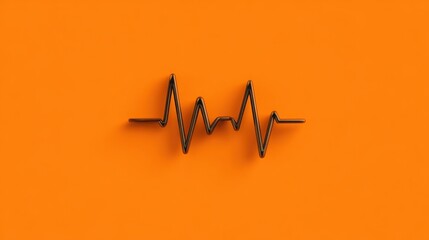 Vibrant heartbeat visualization on an orange background representing decentralized trend rhythm shift detector concept