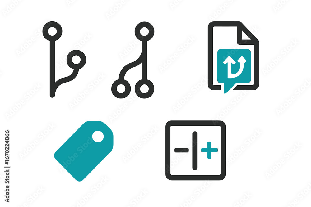 Poster vector illustrations of various icons for digital applications