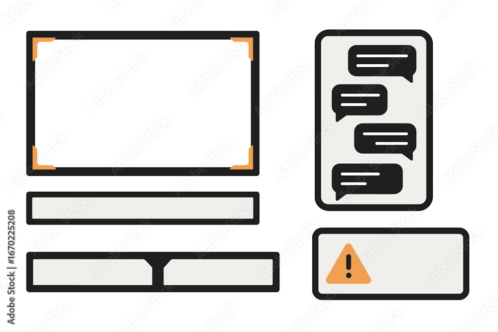 Poster vector illustration of communication elements for digital design use
