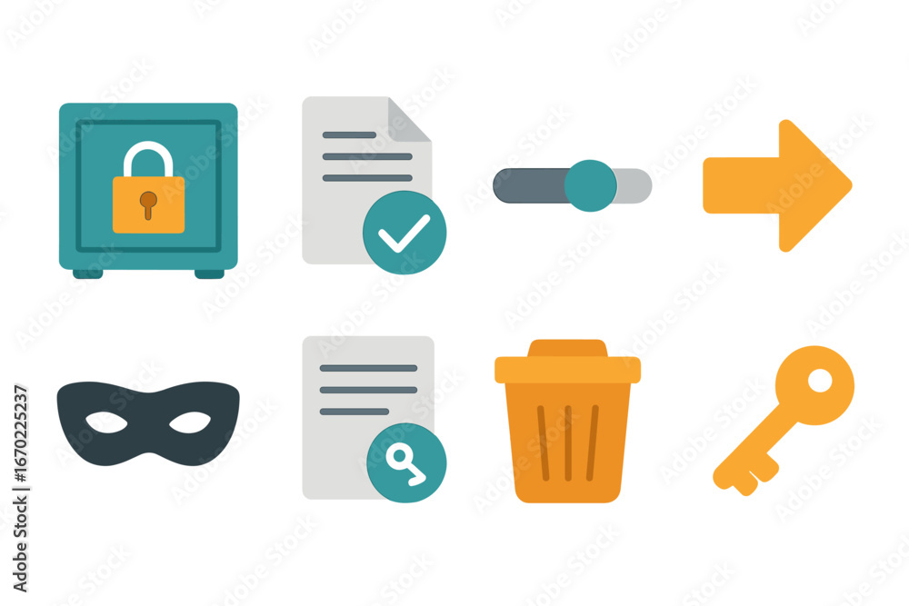 Poster vector illustration representing security and data protection concepts