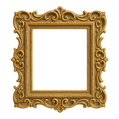 Ornate gold picture frame with flourishes