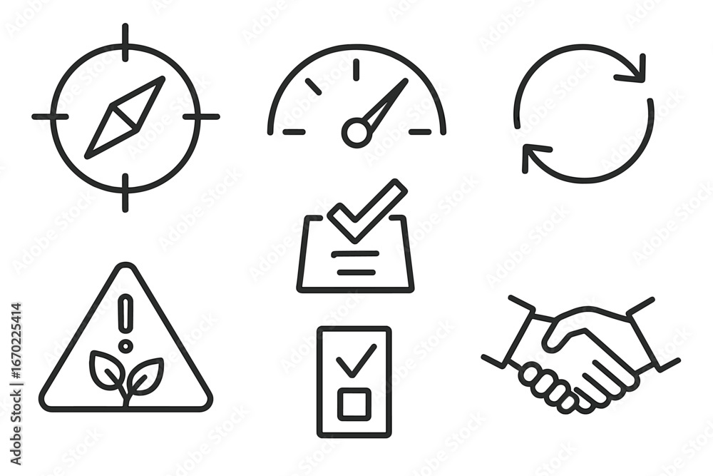 Poster vector icons of business and navigation for digital design