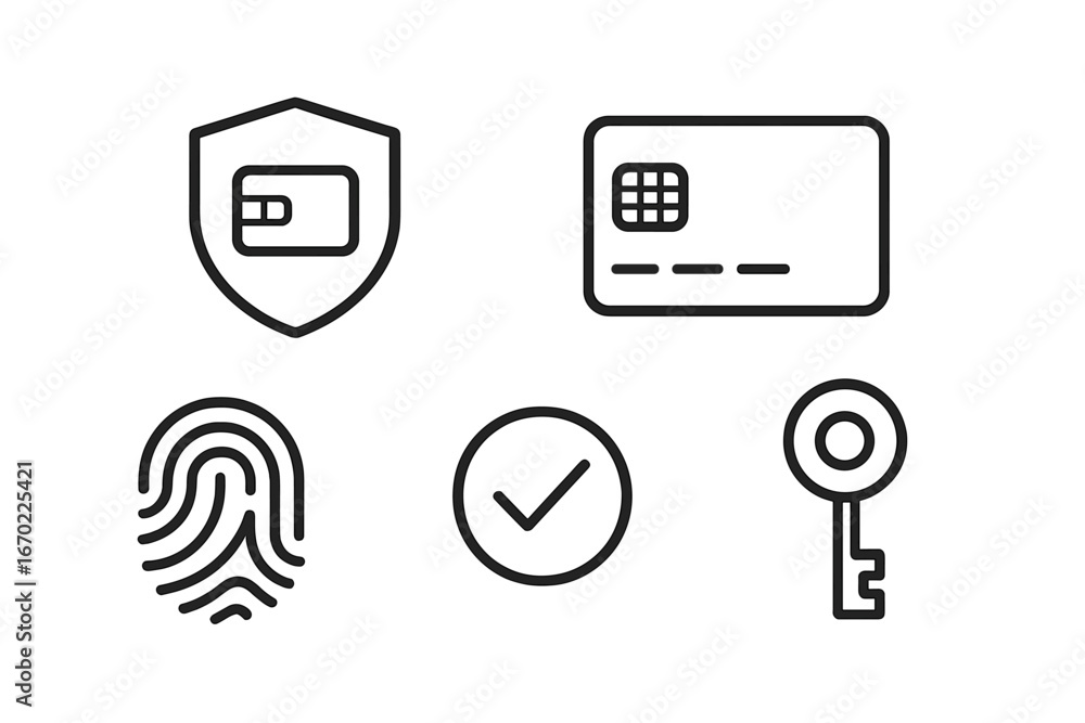 Poster Secure payment icons in vector illustration format for microstock use