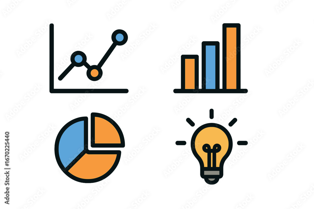 Poster growing data visualization elements in vector artwork format