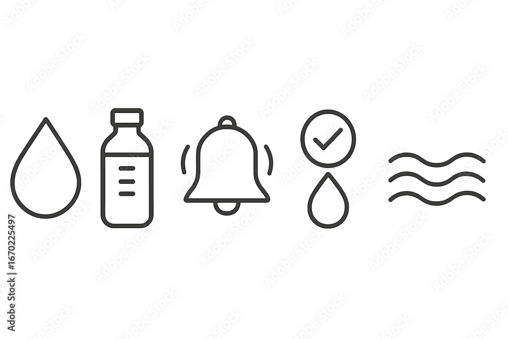 Aufkleber vector illustration of water-related concepts in a minimalist style