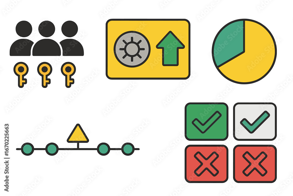 Poster vector illustration of data security concepts with icons